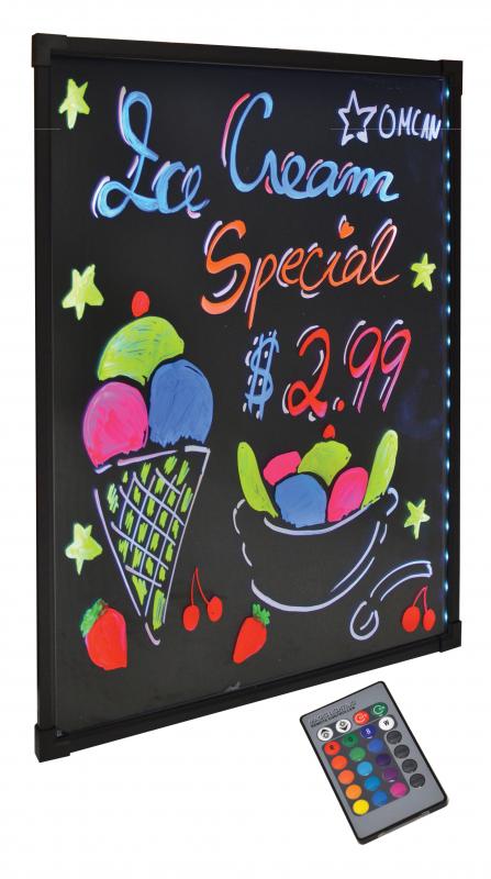 Refined Tempered Glass LED Write-On Flash Board with Remote Control